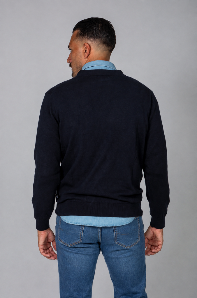Jersey Básico Cuello Polo Marino
