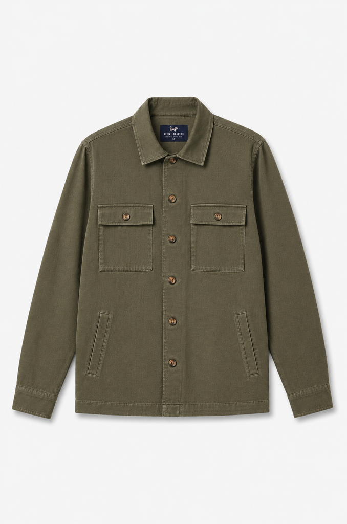 Sobrecamisa Sarga Tintada Verde