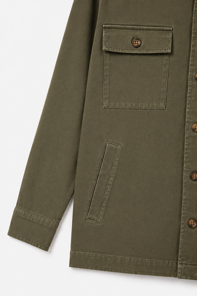 Sobrecamisa Sarga Tintada Verde