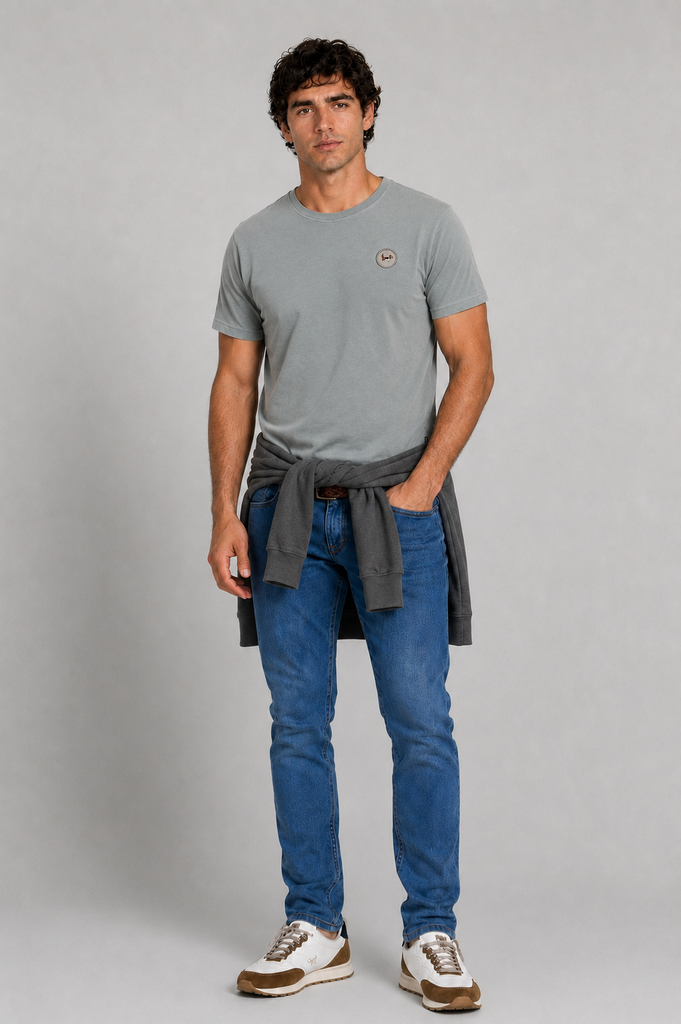 Camiseta desgastada brandon creative gris claro