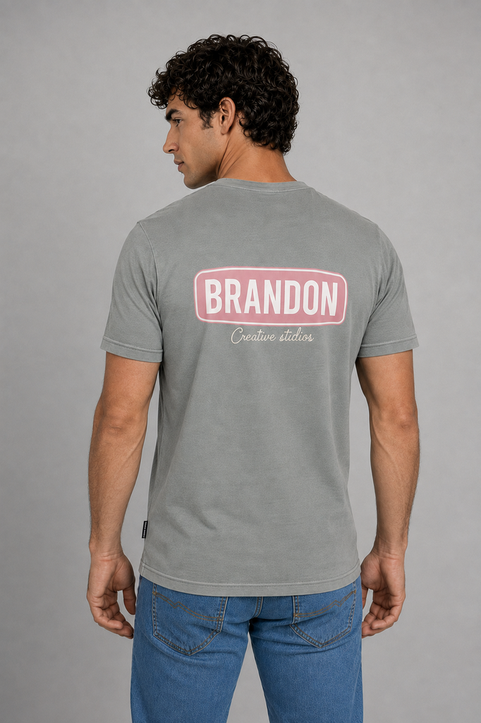 Camiseta desgastada brandon creative gris claro