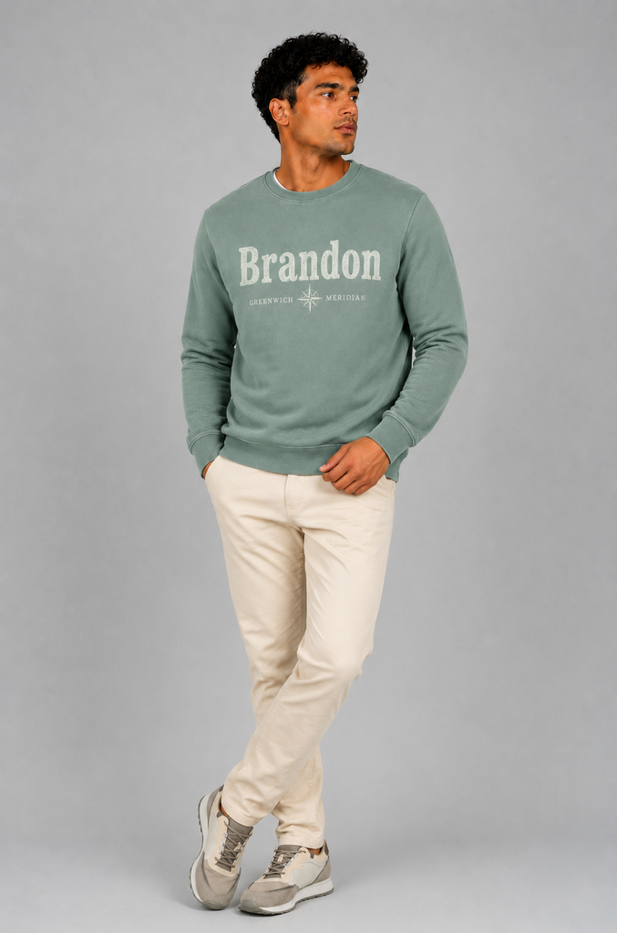 Sudadera vintage brandon greenwich meridian green