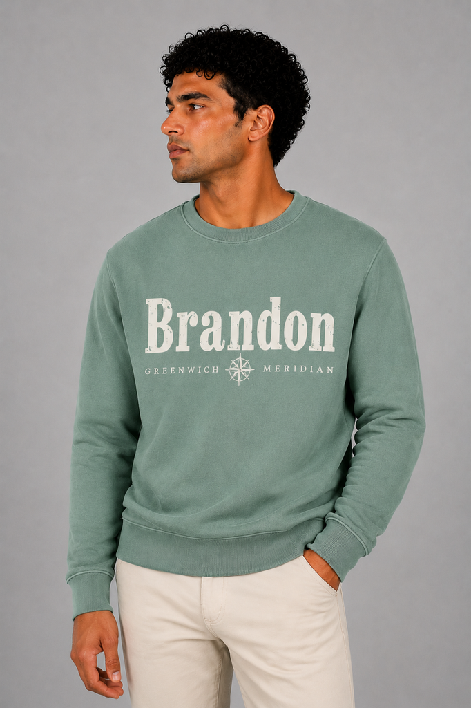Sudadera vintage brandon greenwich meridian green