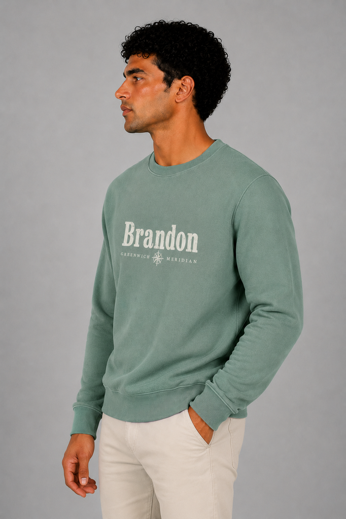 Sudadera vintage brandon greenwich meridian green