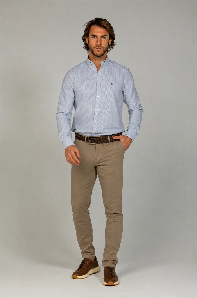 Camisa Raya Oxford Suavizada Verde Oscuro