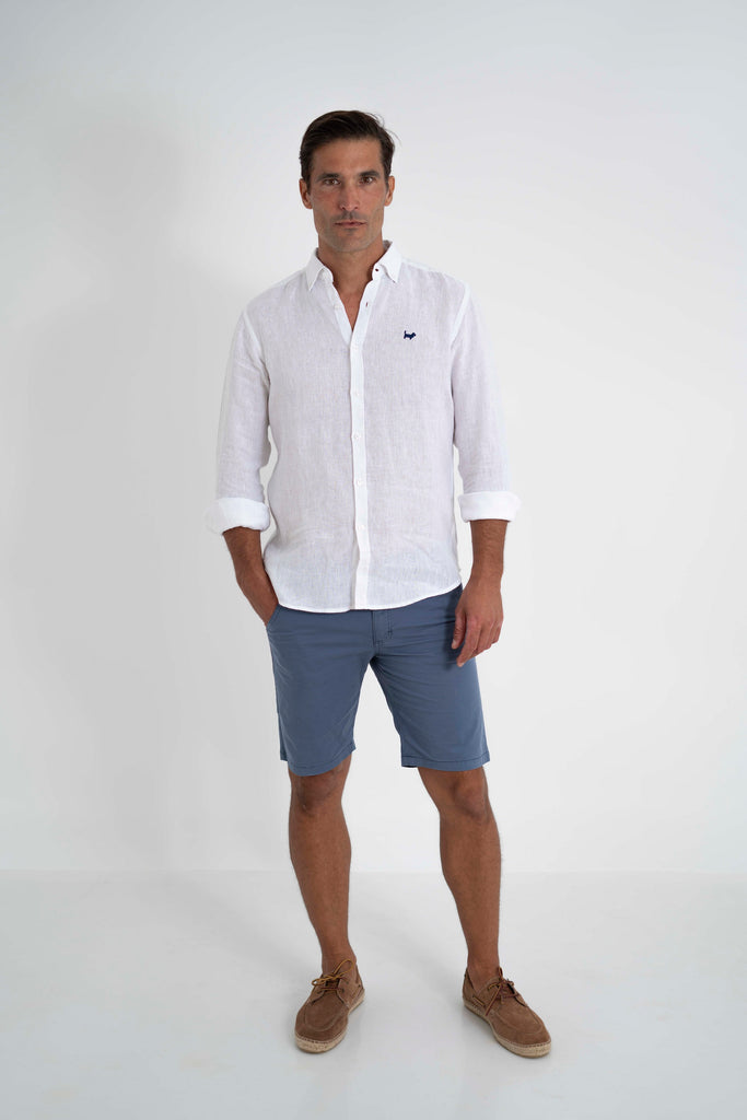 Camisa Milano Premium 100% Lino Blanco