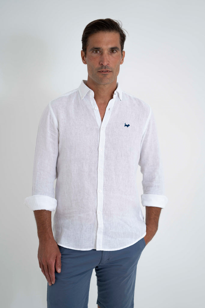 Camisa Milano Premium 100% Lino Blanco