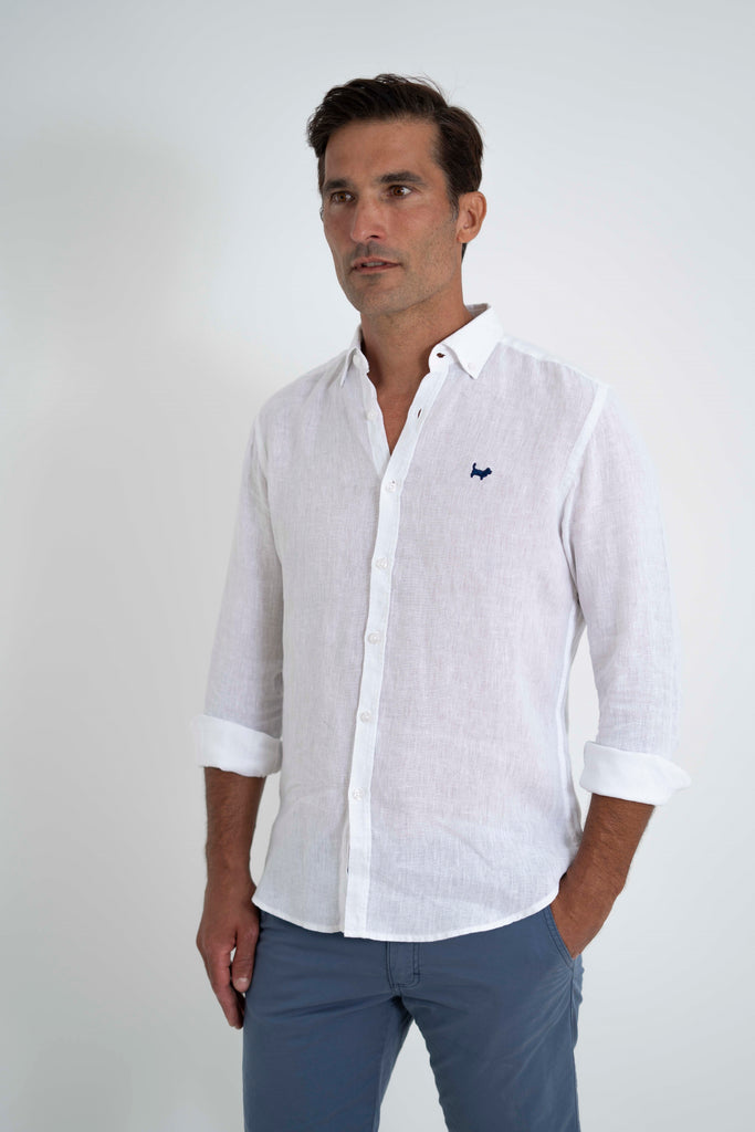 Camisa Milano Premium 100% Lino Blanco