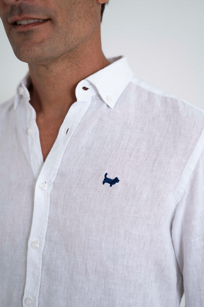 Camisa Milano Premium 100% Lino Blanco