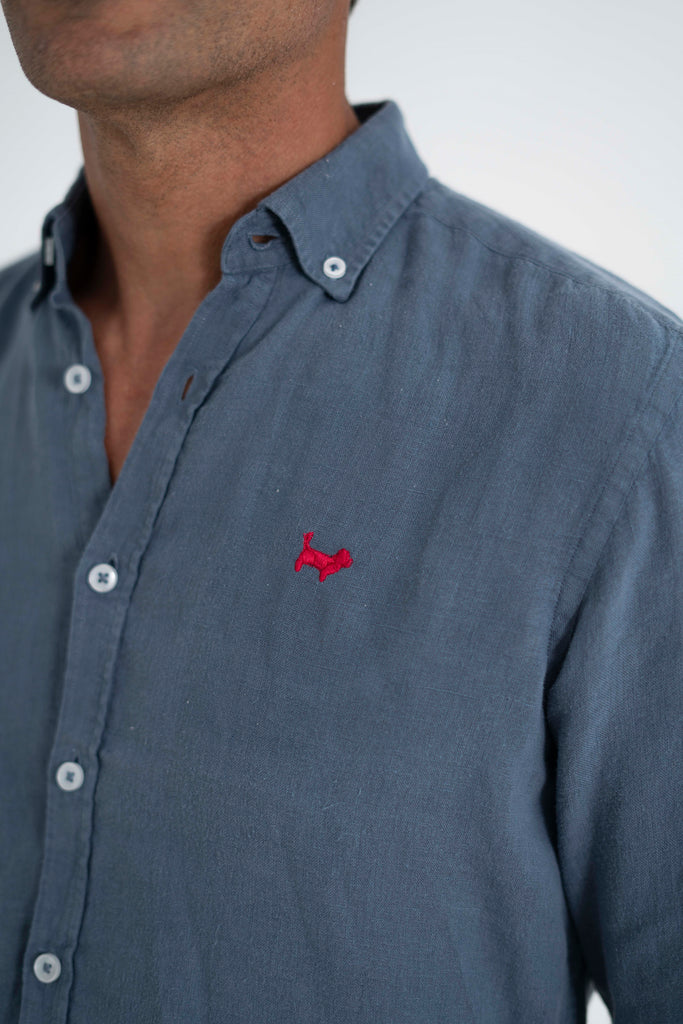 Camisa Milano Premium 100% Lino Índigo