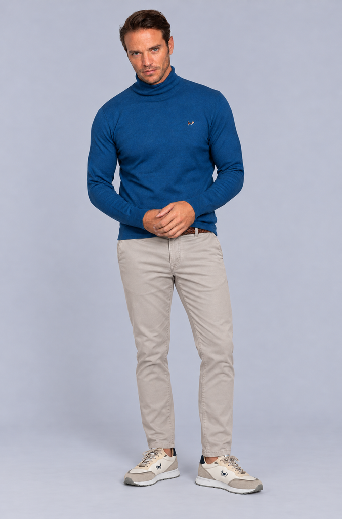 Jersey Cuello Cisne Azul índigo