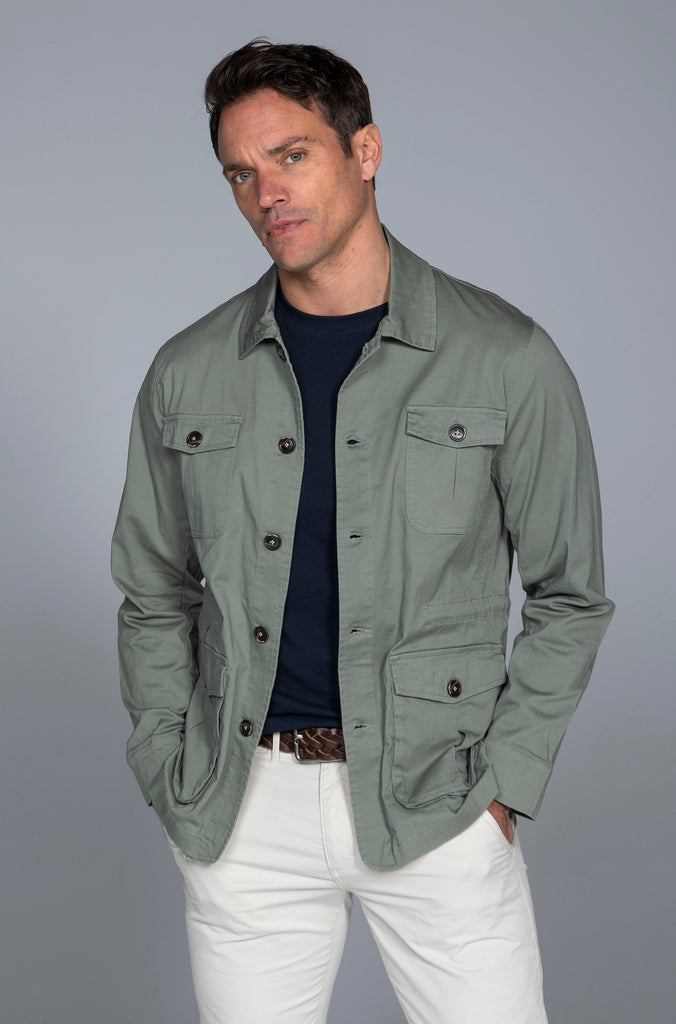 Sobrecamisa sarga delavada Kaki