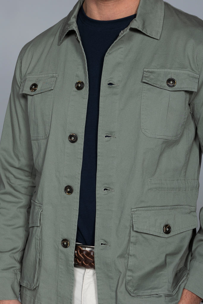 Sobrecamisa sarga delavada Kaki