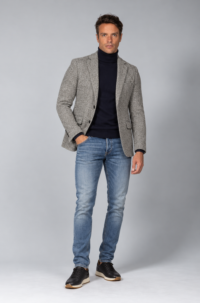 Americana Estructura Gris Lana 100%