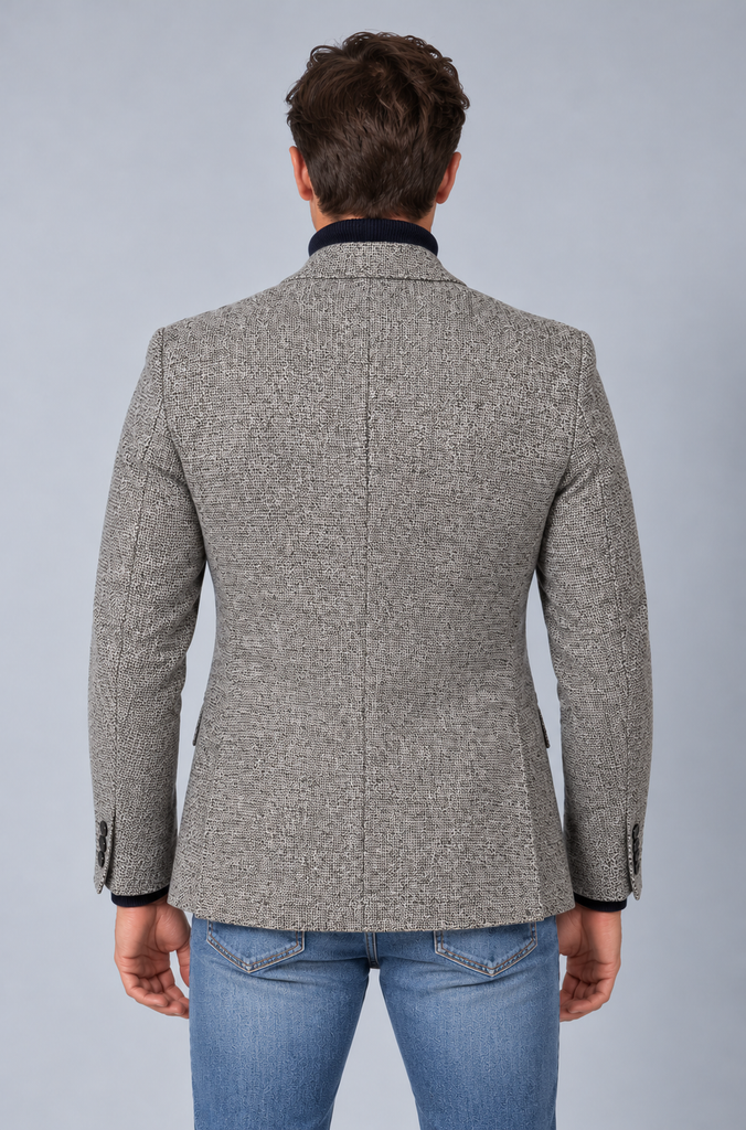 Americana Estructura Gris Lana 100%