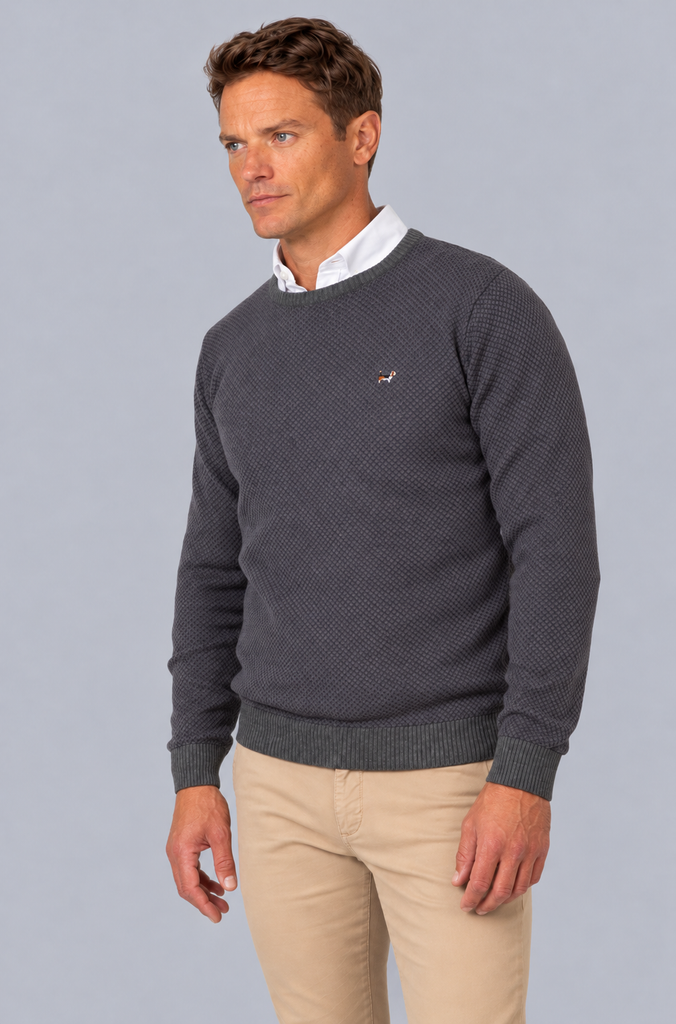 Jersey estructura combinado gris malva
