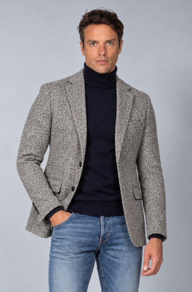 Americana Estructura Gris Lana 100%