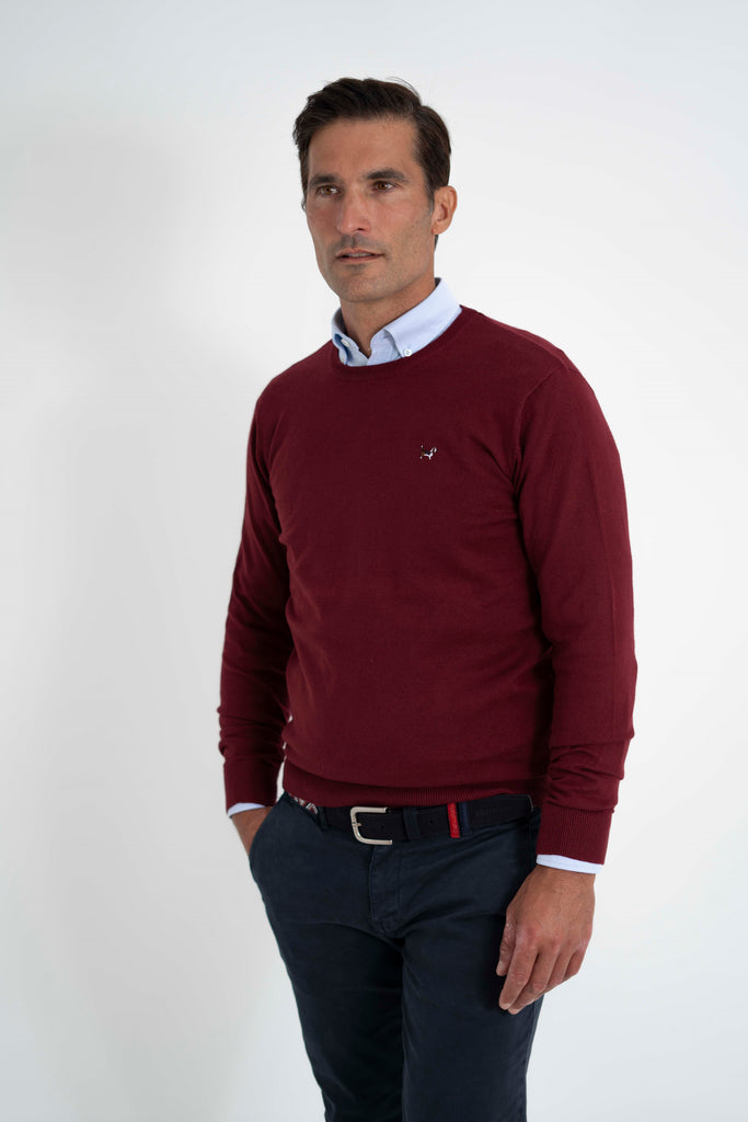Sueter Liso Granate Cuello Redondo