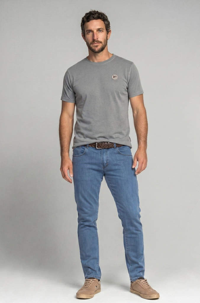 Camiseta Garment Dyed Gris Medio