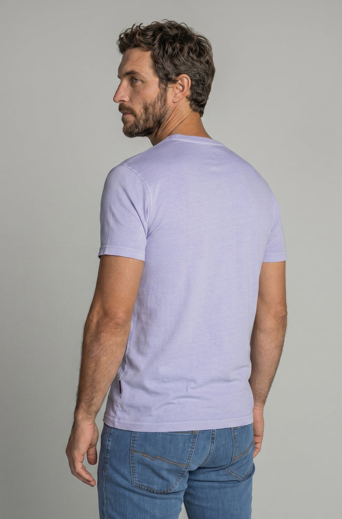 Camiseta Bordada Garment Dyed Malva Soft