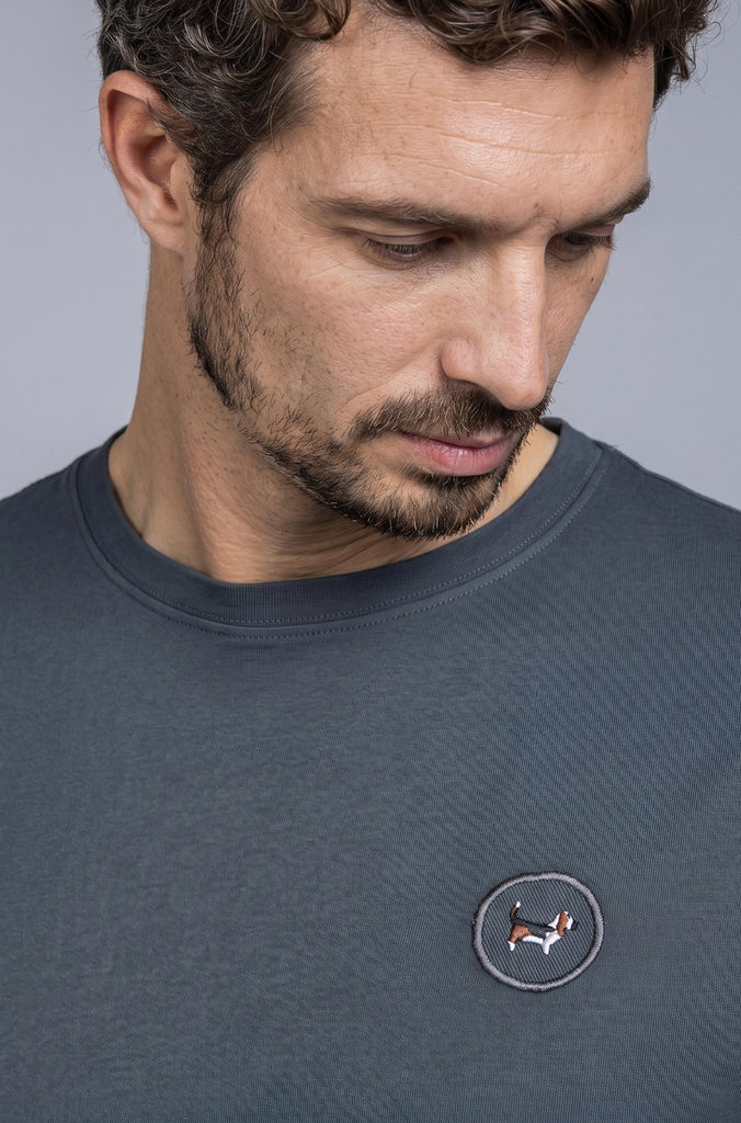Camiseta Garment Dyed Gris Plomo
