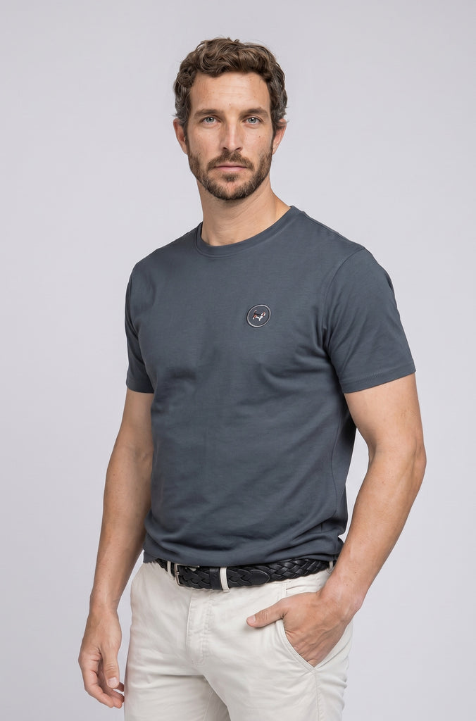 Camiseta Garment Dyed Gris Plomo