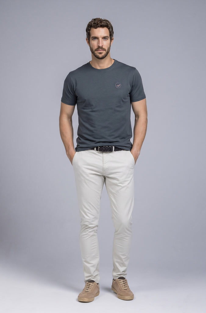 Camiseta Garment Dyed Gris Plomo