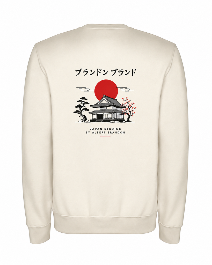 Sudadera Japan studios blanco roto.