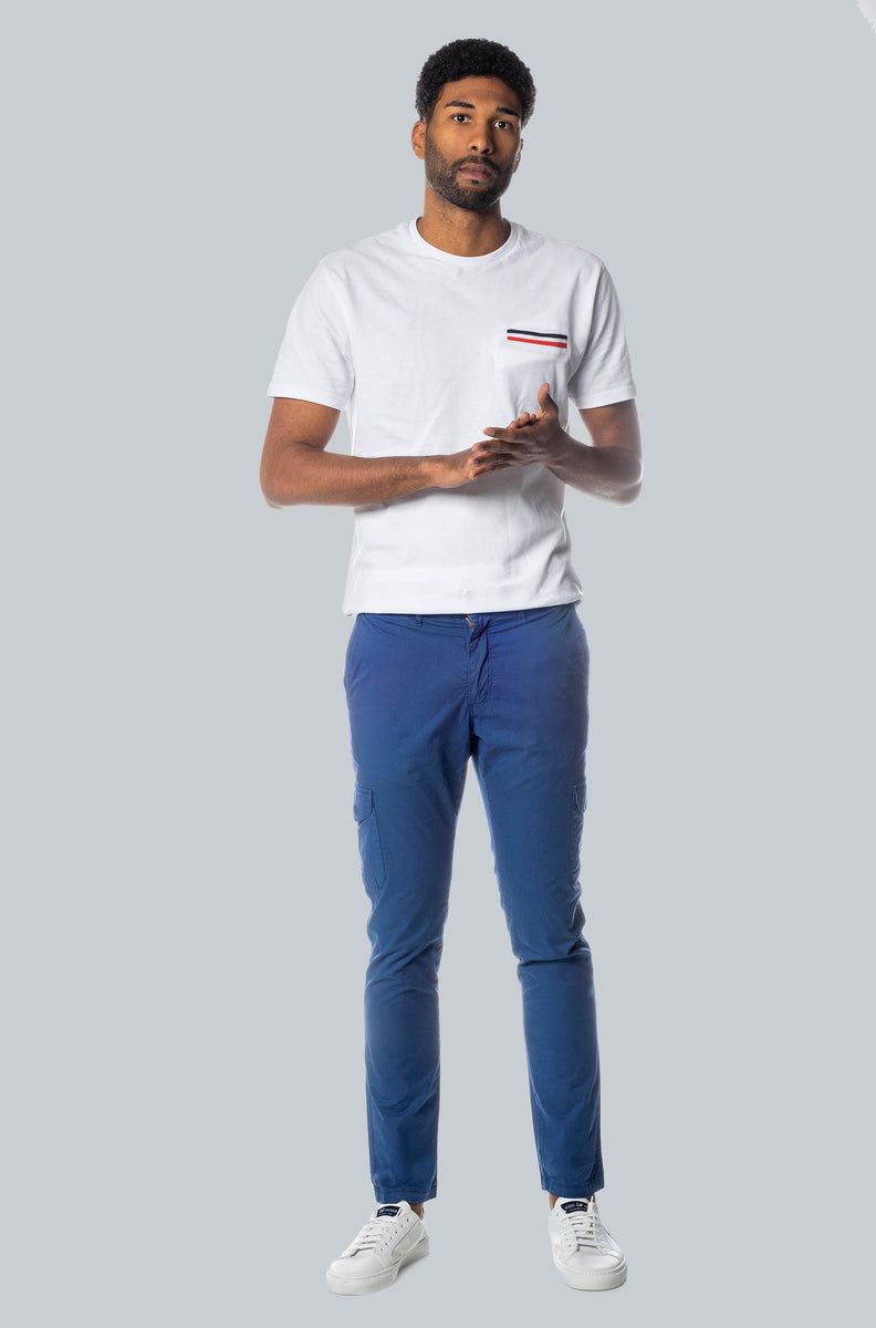 Pantalón Largo Cargo Slim Índigo en Albert Brandon