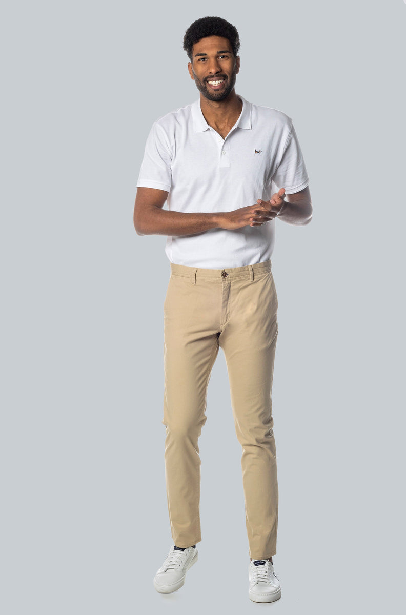 Pantalón Chino Sicilia CUSTOM Fit Color Beige en Albert Brandon
