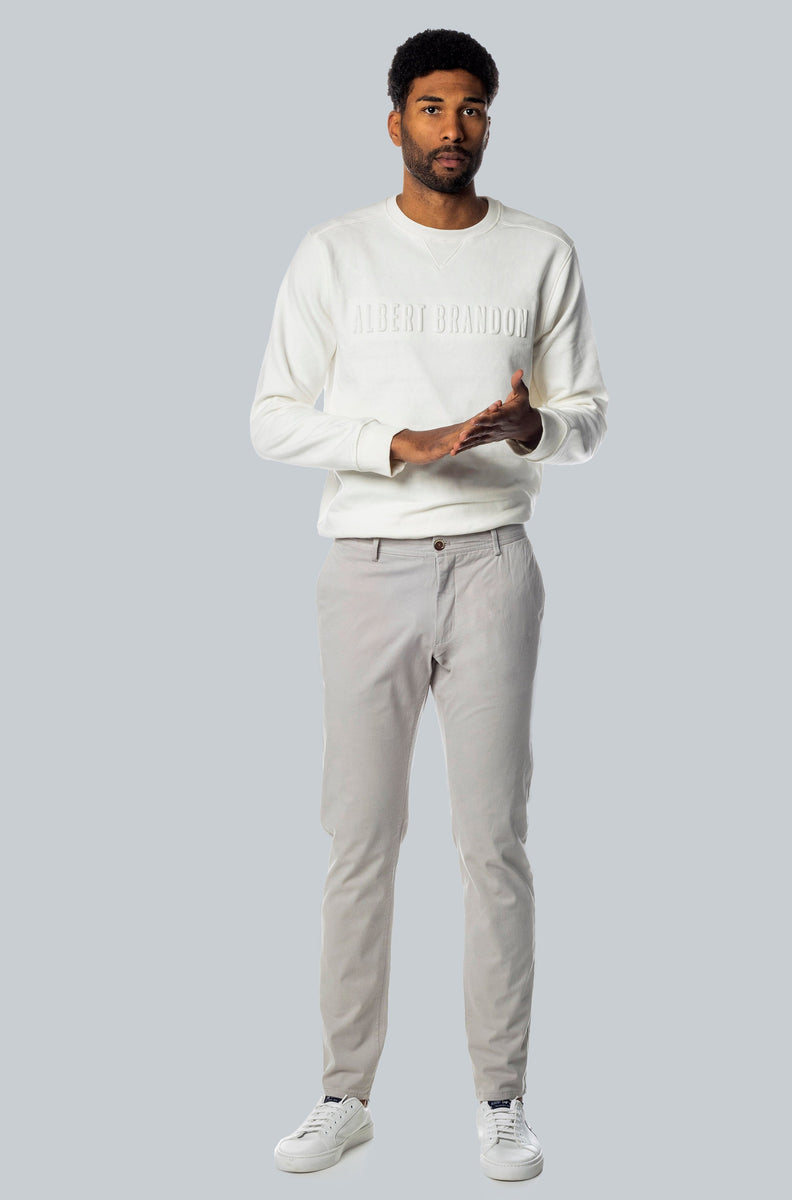 Pantalón Chino Sicilia CUSTOM Fit Color Perla en Albert Brandon