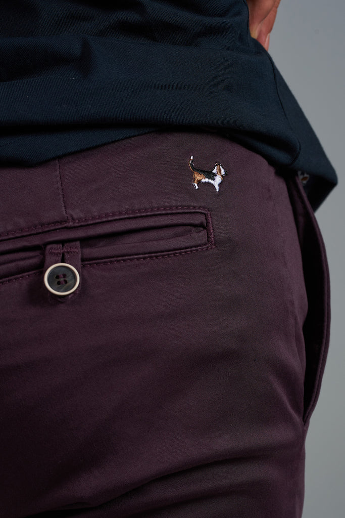 Pantalón Chino Slim Berenjena